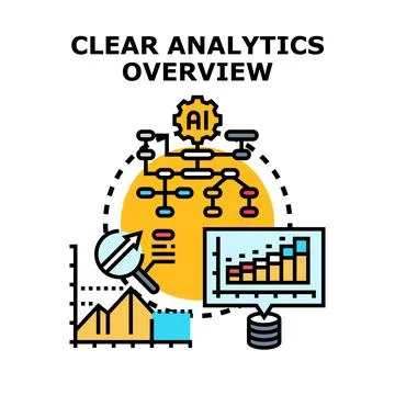 Artificial intelligence processing data for clear analytics overview Stockillustratie