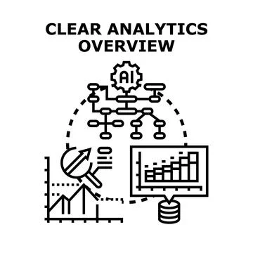 Artificial intelligence processing data for clear analytics overview Stock Illustration