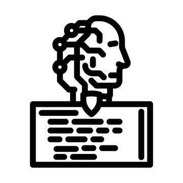 Artificial intelligence processing data with coding language Illustrazione stock