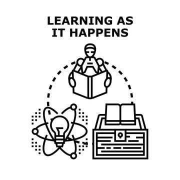 Artificial intelligence processing data for continuous learning Stock Illustration