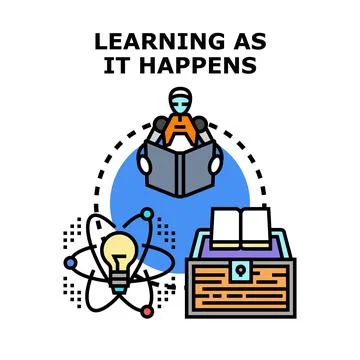 Artificial intelligence processing data for continuous learning Stock Illustration