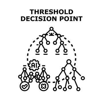 Artificial intelligence processing data for decision point analysis Stock Illustration
