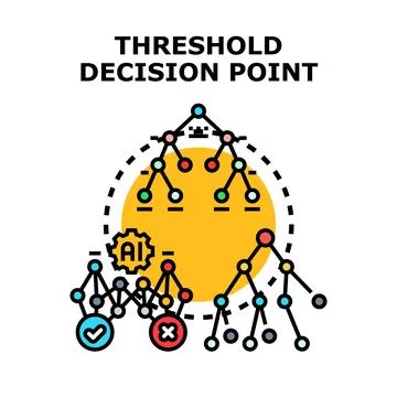 Artificial intelligence processing data for decision point analysis Stock Illustration
