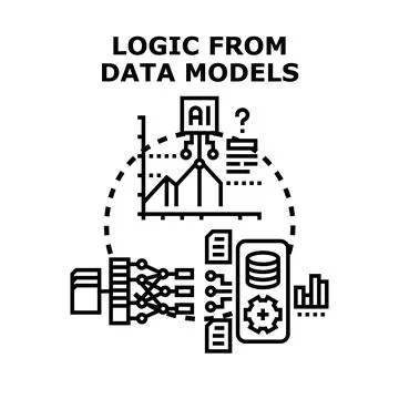 Artificial intelligence processing data for developing logic models 스톡 일러스트