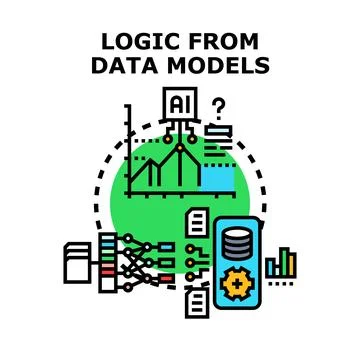 Artificial intelligence processing data for developing logic models Stock Illustration