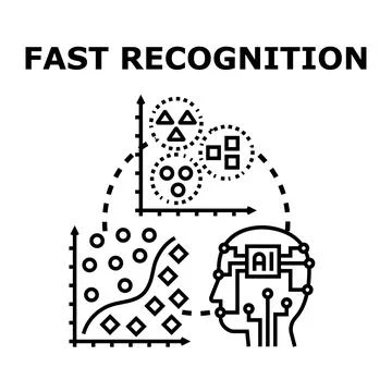 Artificial intelligence processing data for fast recognition 스톡 일러스트