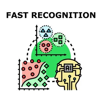 Artificial intelligence processing data for fast recognition Stock Illustration