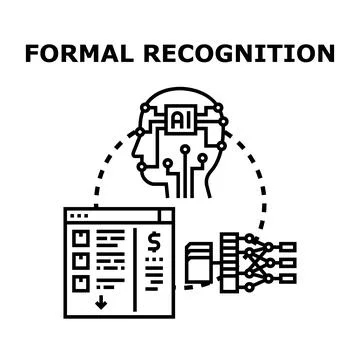 Artificial intelligence processing data for formal recognition Illustrazione stock