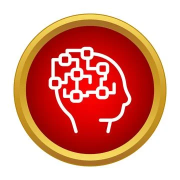 Artificial intelligence processing data in human head Stock Illustration