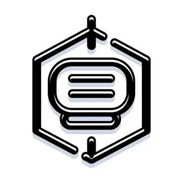 Artificial intelligence processing data inside network hexagon concept Illustrazione stock