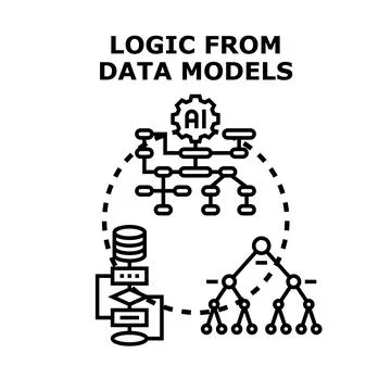 Artificial intelligence processing data models and logic Stockillustratie