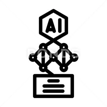 Artificial intelligence processing data neural network concept 스톡 일러스트