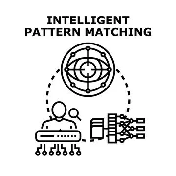 Artificial intelligence processing data for pattern matching Stockillustratie