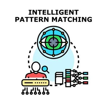 Artificial intelligence processing data for pattern matching Stock Illustration