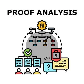 Artificial intelligence processing data for proof analysis Stock Illustration