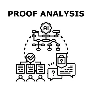 Artificial intelligence processing data for proof analysis Stockillustratie