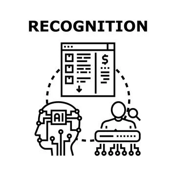 Artificial intelligence processing data recognizing patterns Stock Illustration
