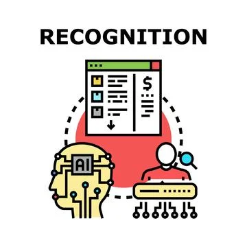 Artificial intelligence processing data recognizing patterns Stock Illustration