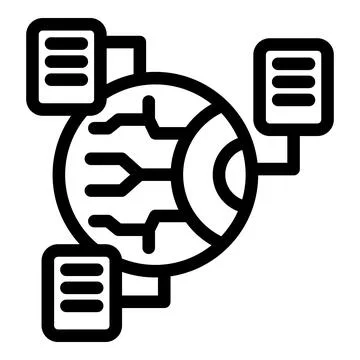 Artificial intelligence is processing data from servers Stock Illustration