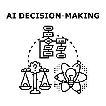 Artificial intelligence processing decisions and problem solving Stock Illustration