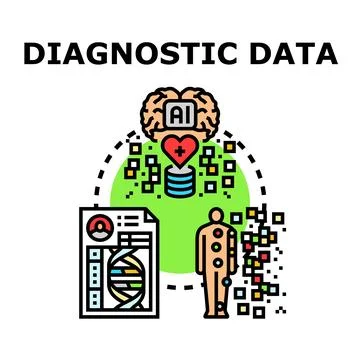 Artificial intelligence processing diagnostic medical data 스톡 일러스트
