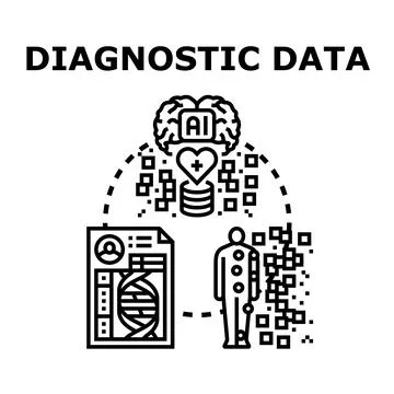 Artificial intelligence processing diagnostic medical data Stock Illustration