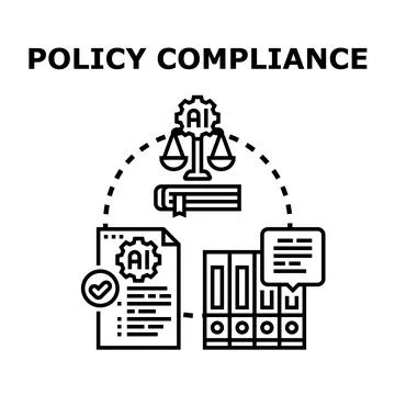 Artificial intelligence processing documents and regulations, ensuring robust Stock Illustration