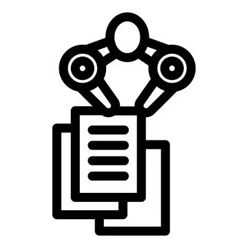 Artificial intelligence processing documents with robotic arms Illustrazione stock