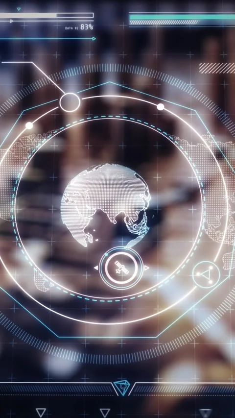 Artificial intelligence processing global data flow in futuristic digital space Stock Footage 343789222