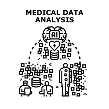 Artificial intelligence processing medical patient data for analysis Stock Illustration