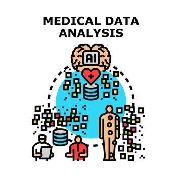 Artificial intelligence processing medical patient data for analysis Stock Illustration