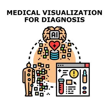 Artificial intelligence processing patient data for medical diagnosis Stock Illustration