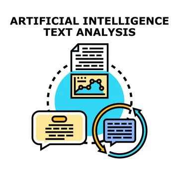 Artificial intelligence processing text analysis concept vector Stock Illustration