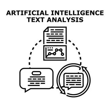 Artificial intelligence processing text analysis concept vector イラスト素材