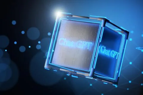 Artificial intelligence processor. ChatGPT Chat with AI or Artificial Intel.. Stock Illustration