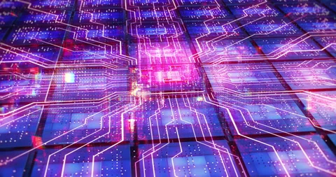 Artificial Intelligence Processor Chip Digital Network Visual Effect. Stock Footage 327652638
