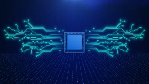 Artificial intelligence processor expanding circuits on digital grid Stock Footage 346598932