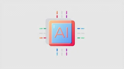 Artificial Intelligence Processor line icon on the Alpha Channel Stock Footage 240680914