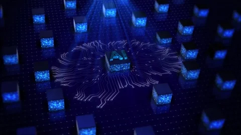 Artificial Intelligence Processor programming code. AI Array technological opera Stock Footage 311873026