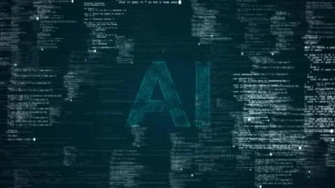 Artificial Intelligence Processor programming code. AI Array technological opera Video stock 311873918