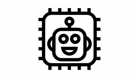 Artificial intelligence processor symbol - artificial intelligence icon Stock Footage 313831987