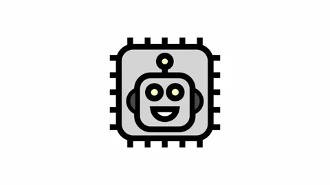 Artificial intelligence processor symbol - artificial intelligence icon Stock Footage 335284592
