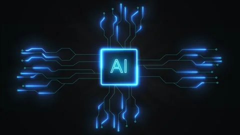 Artificial intelligence processor unit, process automation, AI brains. Data Stock Footage 290112177