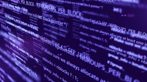 Artificial intelligence program code scrolling Stock Footage 259450534
