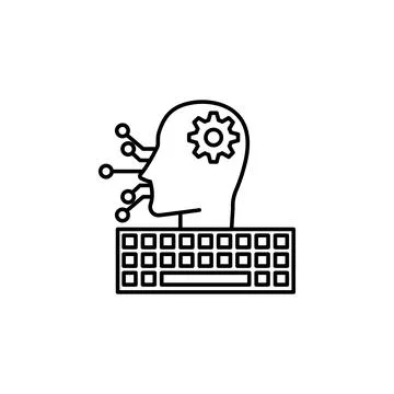 Artificial intelligence programming icon. Element of artificial intelligence Stock Illustration
