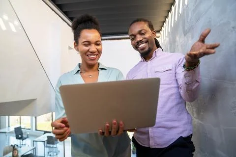 Artificial intelligence, programming innovation. Teamwork with laptops for .. Stock Photos