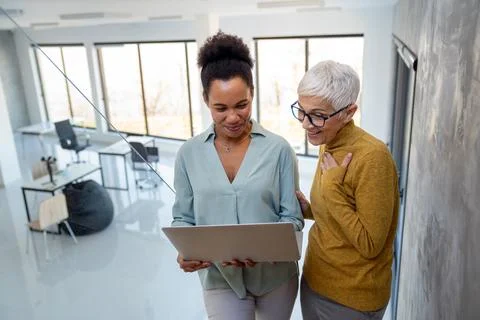 Artificial intelligence, programming innovation. Teamwork with laptops for 写真素材