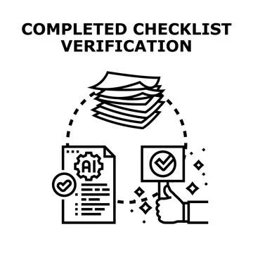 Artificial intelligence project verification and task completion Illustrazione stock