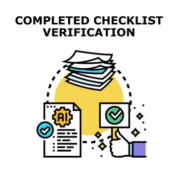 Artificial intelligence project verification and task completion Illustrazione stock