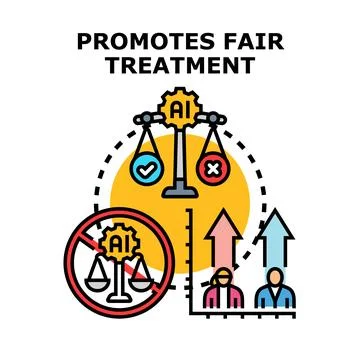 Artificial intelligence promoting fair treatment and equality concept Stock Illustration